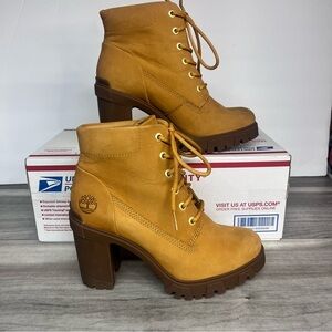 Timberland Lana Point 6” Lace Up Heel Womens 7.5 Leather Nubuck Cute Sexy
